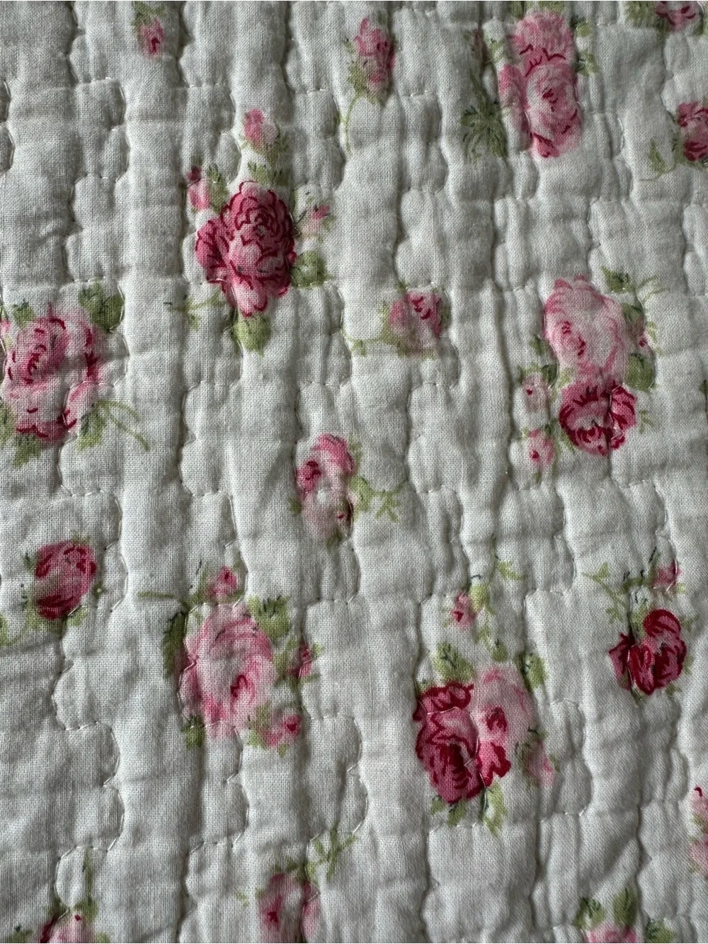Shabby Chic Floral King Quilt 100% Cotton 1 Pillow Sham
